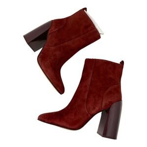 Vince Camuto Enverna Block Heel Bootie Burgundy Size 10 NWT $159 MSRP